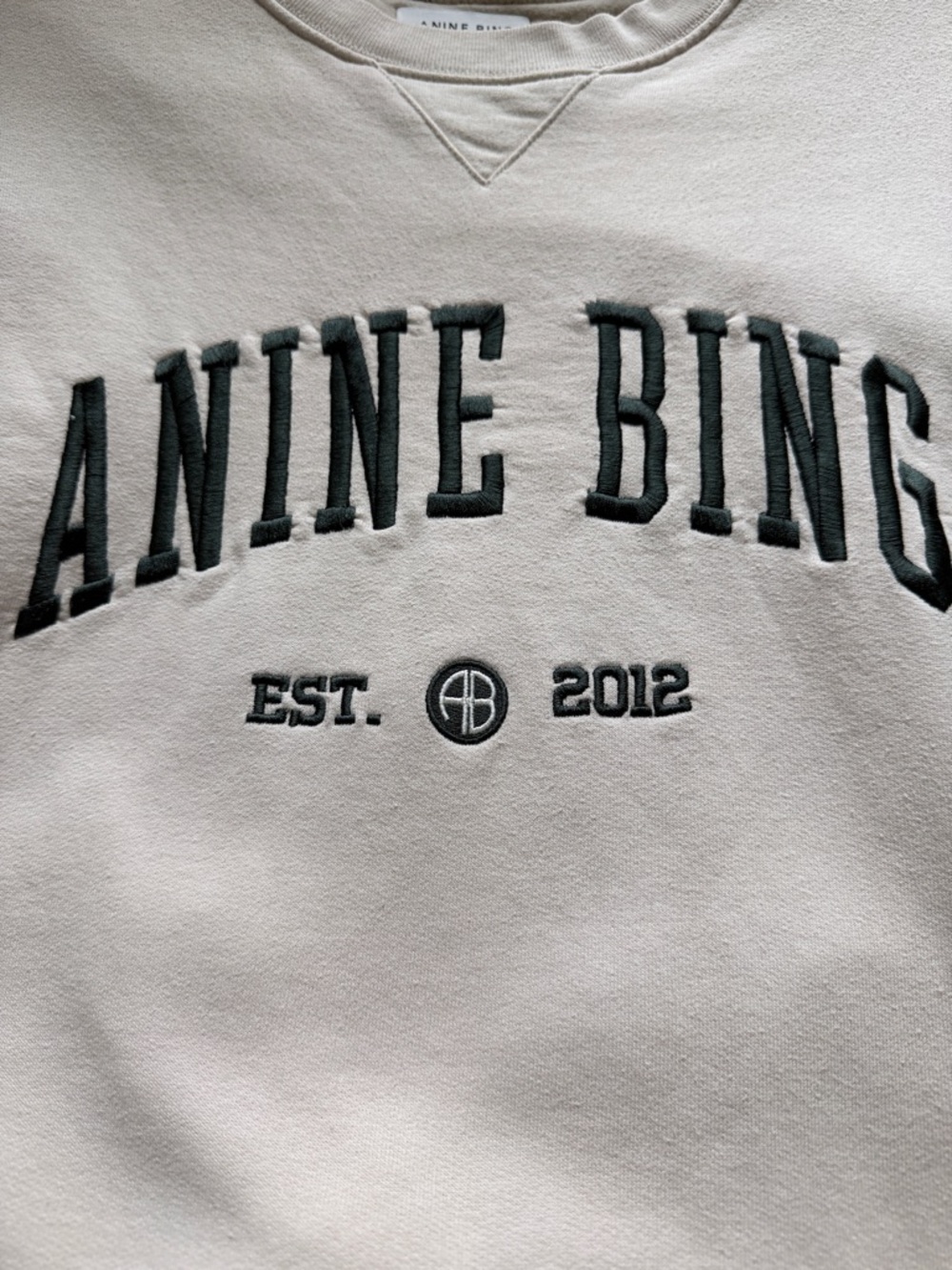 Anine Bing Sweatshirt XS | Anine Bing Crewneck Sweatshirt Embroidered - Picture 10 of 11